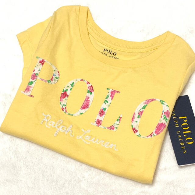 Ralph Lauren(ラルフローレン)の2T/90 新品 ラルフローレン POLO ロゴ コットンTシャツ / イエロー キッズ/ベビー/マタニティのキッズ服女の子用(90cm~)(Tシャツ/カットソー)の商品写真