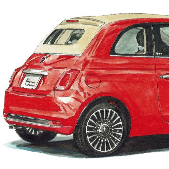 GC-1389 FIAT 500C限定版画直筆サイン額装●作家平右ヱ門 6