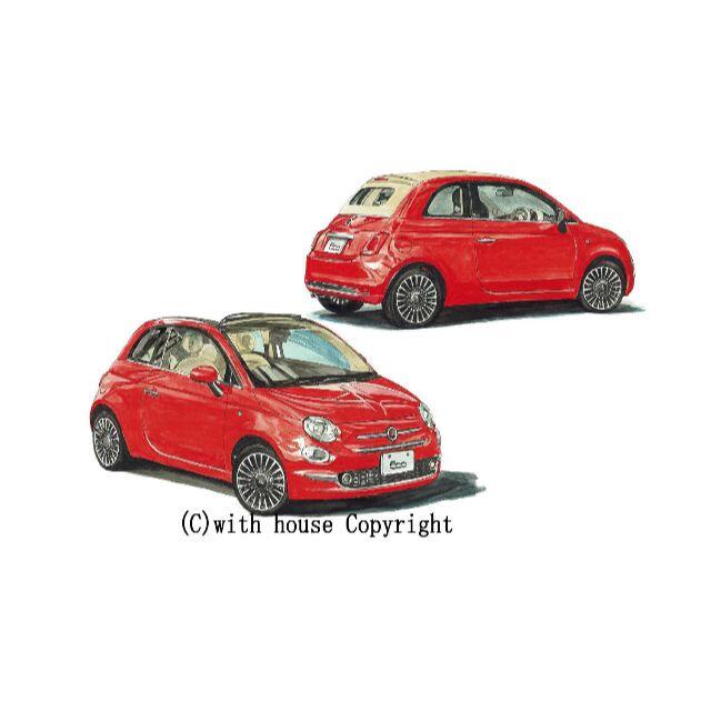 GC-1390 FIAT 500C限定版画直筆サイン額装●作家平右ヱ門 1