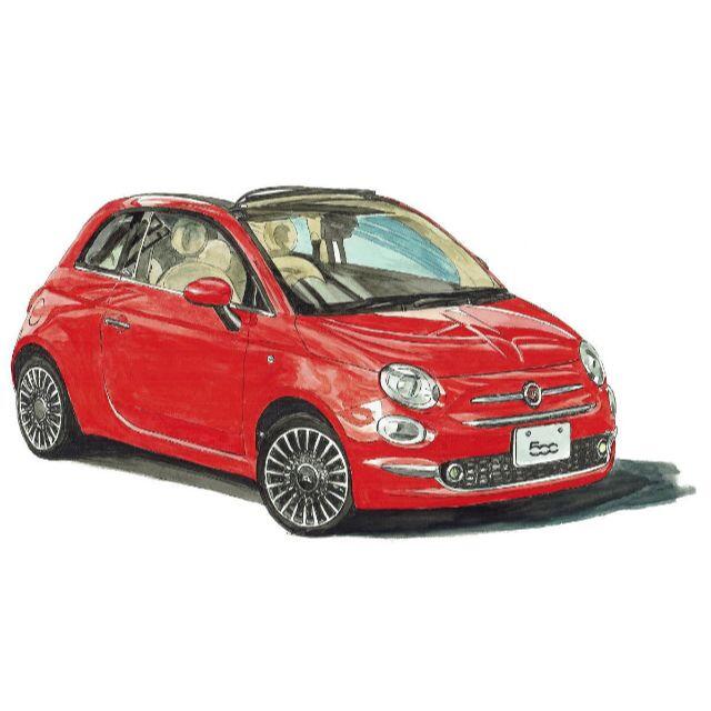 GC-1390 FIAT 500C限定版画直筆サイン額装●作家平右ヱ門 5