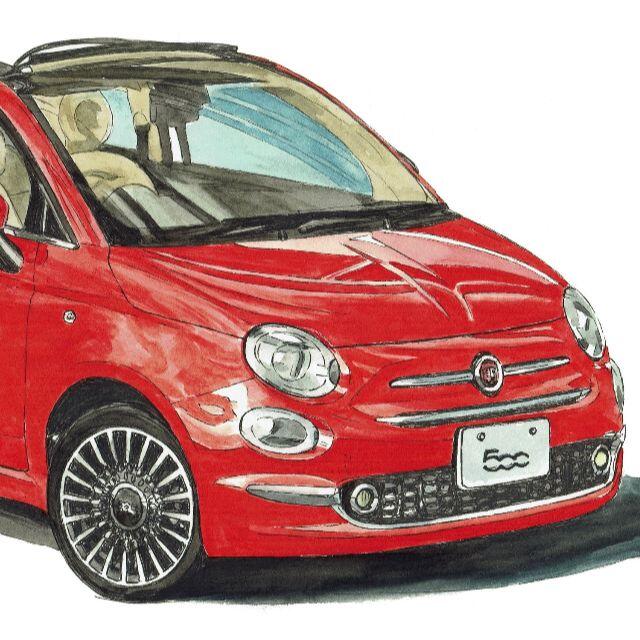 GC-1390 FIAT 500C限定版画直筆サイン額装●作家平右ヱ門 8