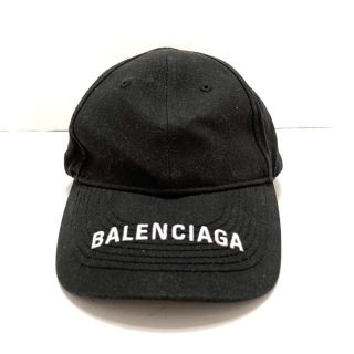 バレンシアガ(Balenciaga)のバレンシアガ キャップ - 黒×白 コットン(キャップ)