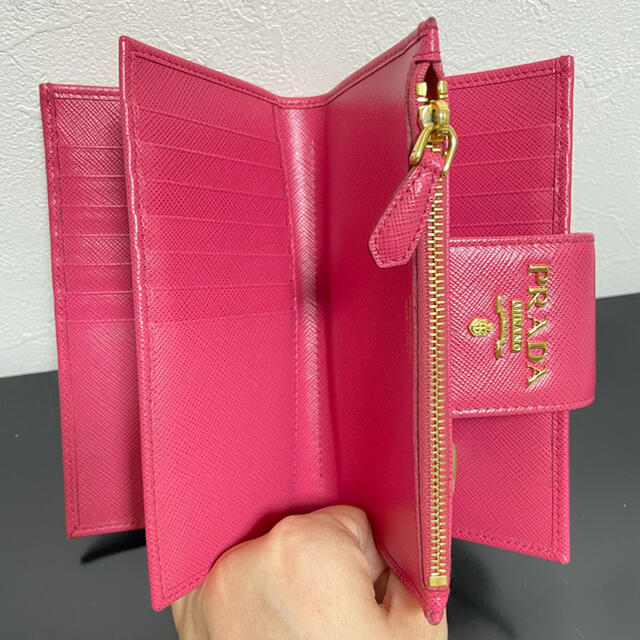 ♡美品♡PRADA サフィアーノ　長財布　リボン　ピンク