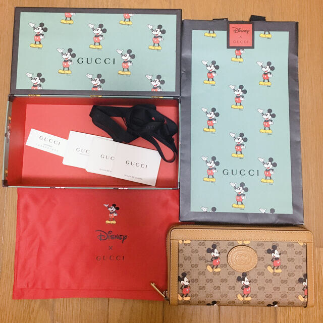最終値下げ Gucci グッチ×ミッキーマウス ジップアラウンドウォレット