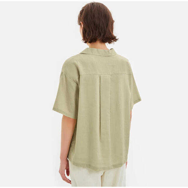 GU(ジーユー)のリネンブレンドオープンカラーシャツ レディースのトップス(シャツ/ブラウス(半袖/袖なし))の商品写真