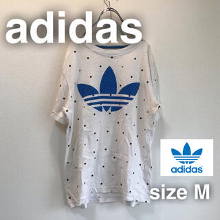 アディダス(adidas)のadidas アディダス Tシャツ　ビックロゴ　M ホワイト　白　立体　ドット(Tシャツ/カットソー(半袖/袖なし))