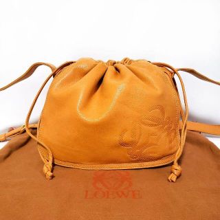 LOEWE - 美品 ロエベ 巾着 ショルダーバッグ ナッパ レザー アナグラム