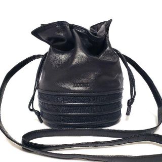 極美品 ロエベ ヴィンテージ ナッパレザー 巾着 ショルダーバッグ