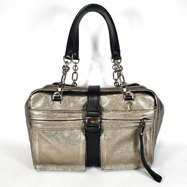 LOEWE - 美品 ロエベ ローラ シルバー チェーン レザー ハンドバッグ