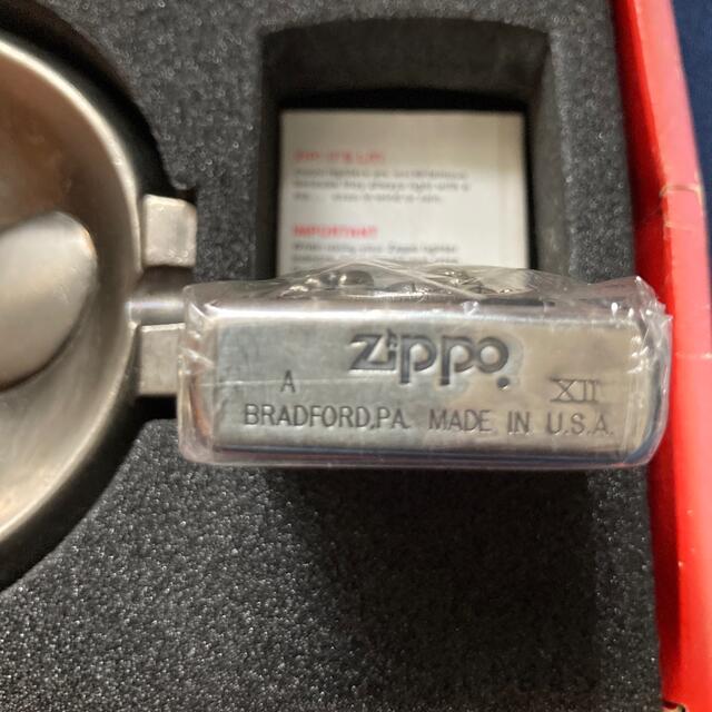 タバコグッズ【未使用】純銀zippo ケース付き　made in USA  シリアルNo.