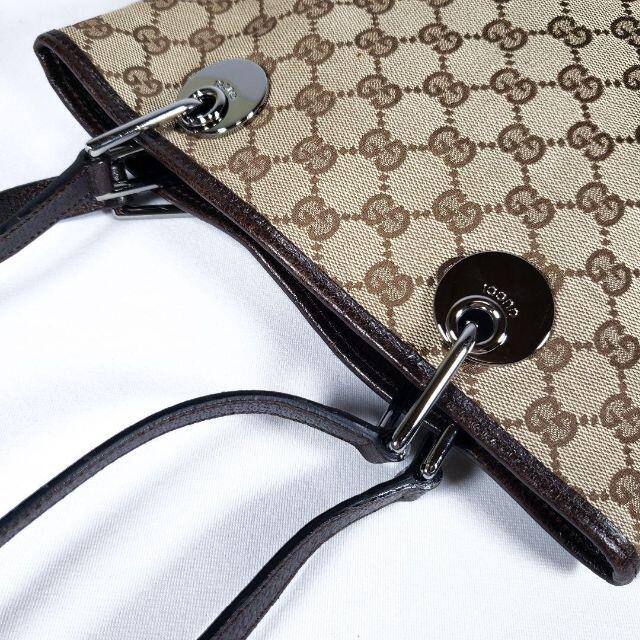 Gucci - 極美品 グッチ GG キャンバス レザー ミニ トートバッグ