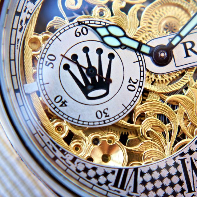 ★オシャレ!【ROLEX/手巻き】ロレックス 限定 スケルトン メンズ 腕時計