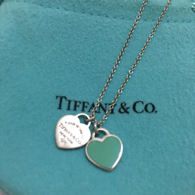 Tiffany & Co.(ティファニー)のTiffany ネックレス ダブルハート💓ティファニーブルー💓 レディースのアクセサリー(ネックレス)の商品写真