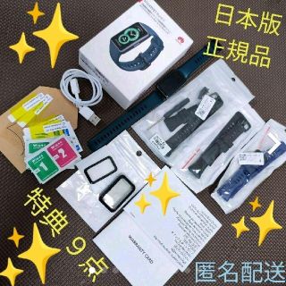 ✨美品✨特典付✨ HUAWEI Band 6 グリーン + 9点オプション付(その他)