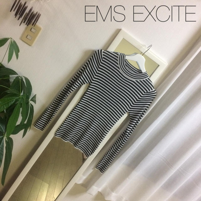 EMSEXCITE(エムズエキサイト)のハイネックボーダーニット レディースのトップス(ニット/セーター)の商品写真