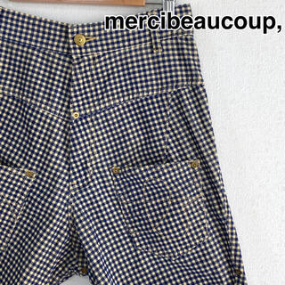 メルシーボークー(mercibeaucoup)のmercibeaucoup, チェック ハーフパンツ サルエル 匿名発送(サルエルパンツ)