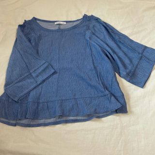 ザラ(ZARA)のZARA ザラ　ワッシャー加工　フリル　ブラウス トップス カットソー(シャツ/ブラウス(半袖/袖なし))