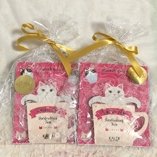カルディ(KALDI)のカルディ　ニャンティ　猫　ネコ　紅茶　ダージリン　3P×2袋　ラッピング　ギフト(茶)