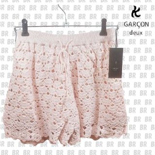 新品　【K GARÇON deux】　Ｍ　ピンク　ニット　キュロットミニスカート(キュロット)