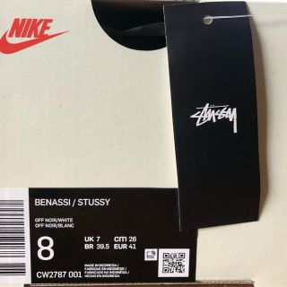 ステューシー(STUSSY)のNIKE×STUSSY ナイキ べナッシ×ステューシー　黒　26cm(サンダル)