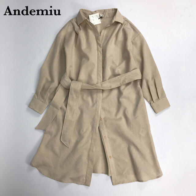 Andemiu(アンデミュウ)のAndemiu アンデミュウ　シャツワンピース　未使用　長袖　カットソー　新品 レディースのワンピース(ロングワンピース/マキシワンピース)の商品写真