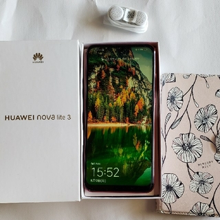 ファーウェイ(HUAWEI)のファーウェイ　HUAWEI nova lite 3 レッド本体&付属品 箱アリ(スマートフォン本体)