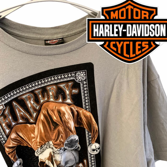 Harley Davidson(ハーレーダビッドソン)のHARLAY DAVIDSON ハーレーダビッドソンUSAスカル半袖TシャツXL メンズのトップス(Tシャツ/カットソー(半袖/袖なし))の商品写真