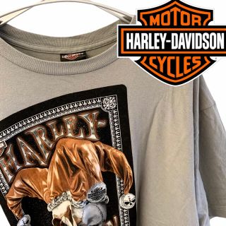 ハーレーダビッドソン(Harley Davidson)のHARLAY DAVIDSON ハーレーダビッドソンUSAスカル半袖TシャツXL(Tシャツ/カットソー(半袖/袖なし))