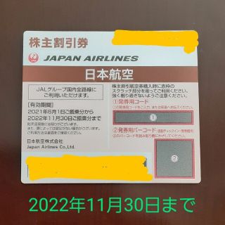 ジャル(ニホンコウクウ)(JAL(日本航空))のJAL 日本航空 株主優待券 2022/11/30まで(その他)