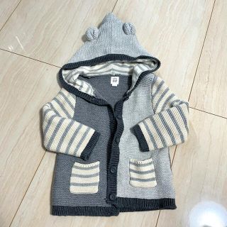 ギャップ(GAP)の【中古美品✴︎80センチ】GAP クマみみパーカー✴︎男女兼用(カーディガン/ボレロ)