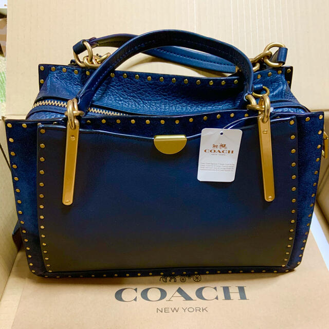 レディースcoach コーチ ドリーマー36ウィズリベットバッグ ネイビー