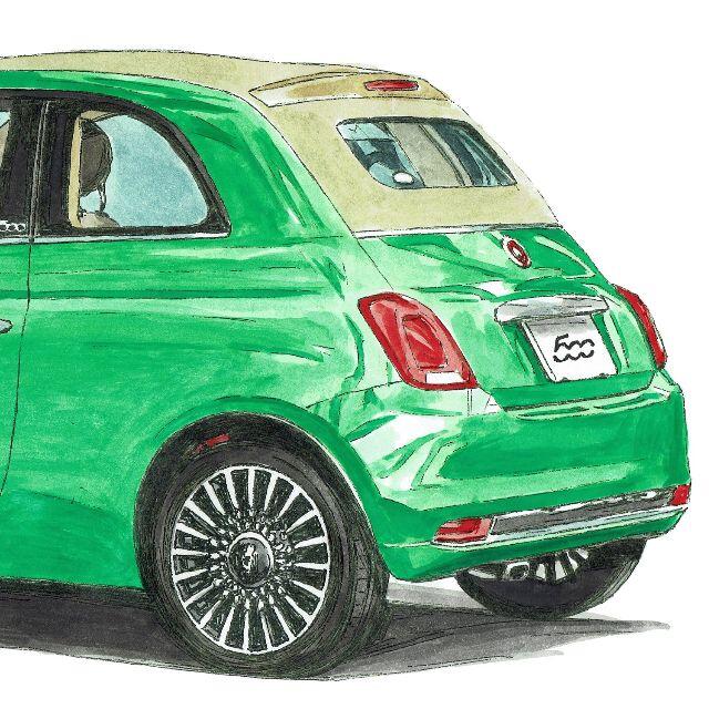 GC-1398 FIAT 500C限定版画直筆サイン額装●作家平右ヱ門 8