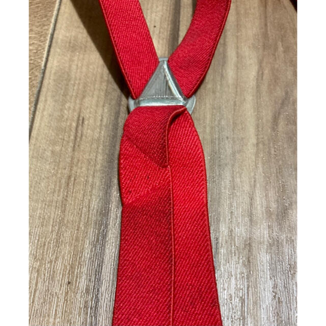 ビンテージ サスペンダー 赤 レッド 幅2cm レディースのファッション小物(サスペンダー)の商品写真