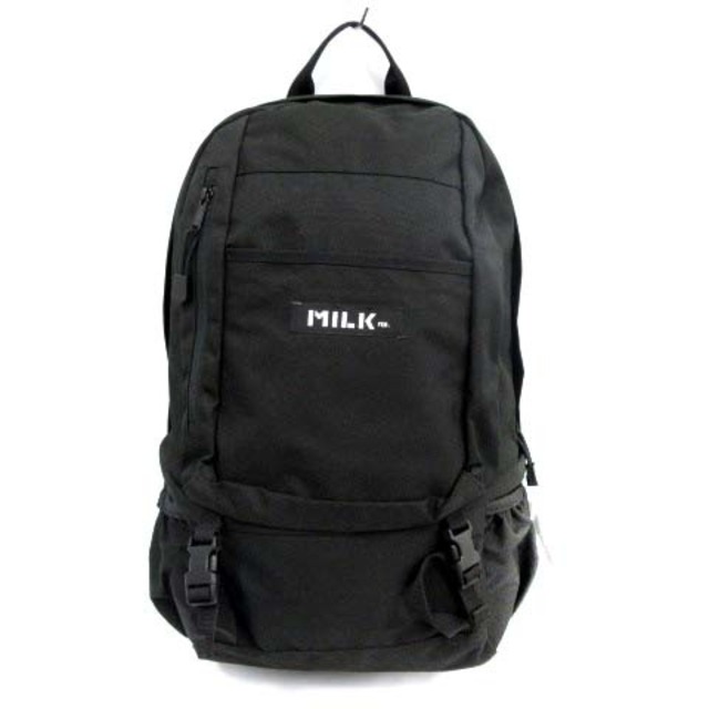 MILKFED.(ミルクフェド)のミルクフェド バックパック リュックサック デイパック ロゴ ナイロン 黒 レディースのバッグ(リュック/バックパック)の商品写真