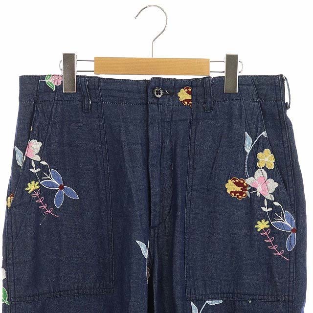 に値下げ! Mサイズ!ENGINEEREDGARMENTS デニムフローラルパンツ