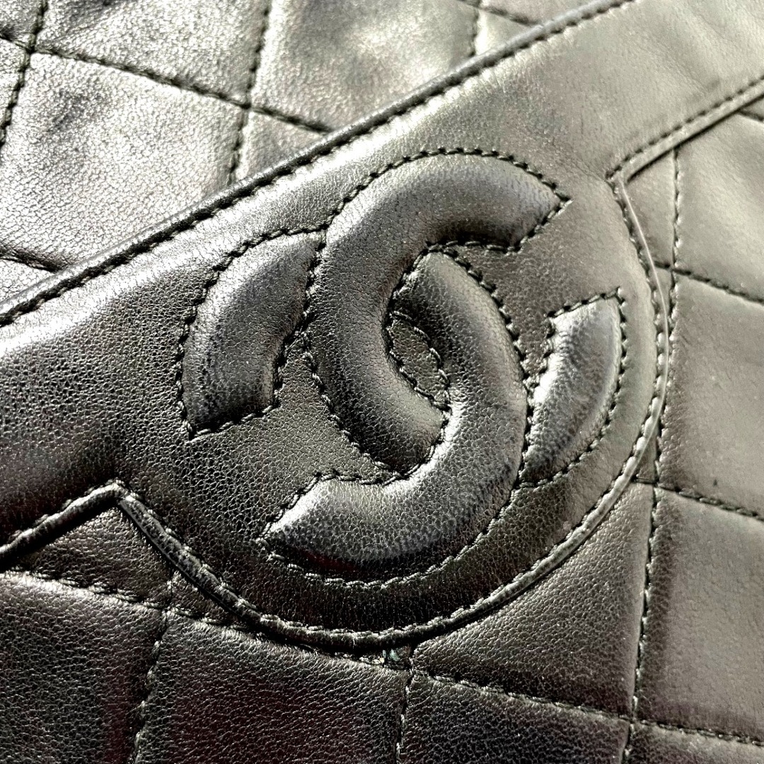 シャネル CHANEL マトラッセ フリンジ CC ココマーク カバン チェーン ヴィンテージ ショルダーバッグ ラムスキン ブラック