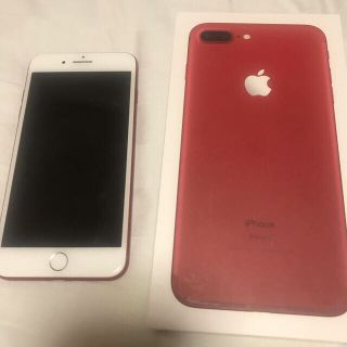 アイフォーン(iPhone)の美品　iPhone7plus 128 レッド　simフリー(スマートフォン本体)