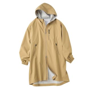 ザノースフェイス(THE NORTH FACE)のワークマン　レディース高撥水フーデッドロングジャケット　レインコート　ベージュM(レインコート)