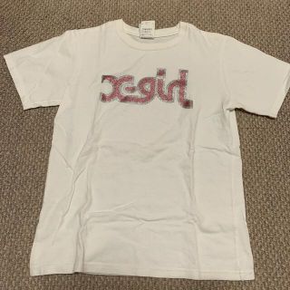 エックスガール(X-girl)のX-girl Tシャツ ロゴTシャツ 白 ピンク(Tシャツ(半袖/袖なし))