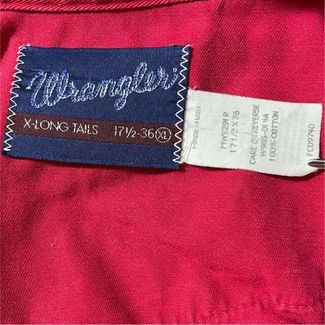 Wrangler(ラングラー)の【万能赤無地！長袖ウェスタンシャツ】米国アメリカ製 ラングラーXLビッグサイズ メンズのトップス(シャツ)の商品写真