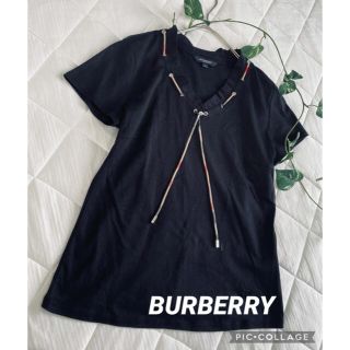 バーバリー(BURBERRY)のBURBERRY バーバリー　刺繍ありデザインカットソー　ノバチェックリボン(カットソー(半袖/袖なし))