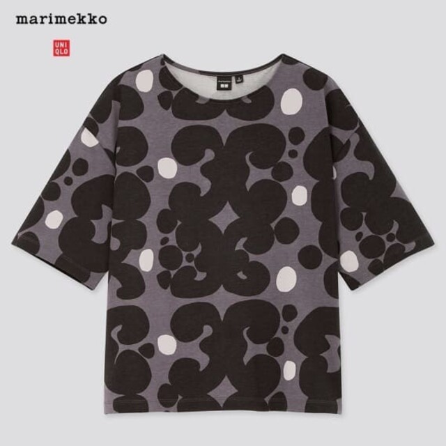 marimekko(マリメッコ)のXLサイズ　マリメッコ  marimekko　チュニック　 ユニクロ　半袖　黒 レディースのトップス(チュニック)の商品写真