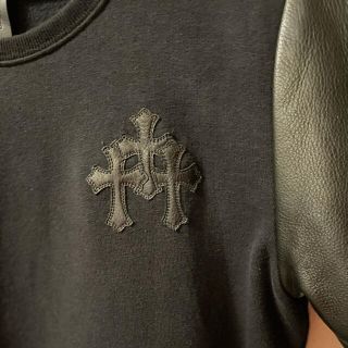 クロムハーツ(Chrome Hearts)のChrome hearts レザー袖パーカー　クロムハーツトレーナー(パーカー)