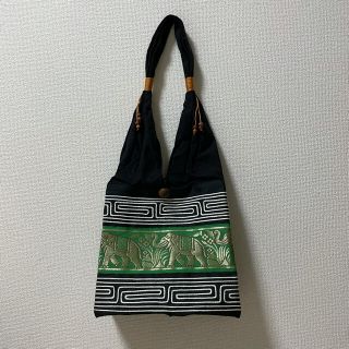 新品大特価！エスニック・アジアンバッグ(人気の象柄刺繍)マチ付で便利(エコバッグ)