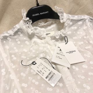 イザベルマラン(Isabel Marant)のクーポン連動お値下げ‼︎ ISABEL MARANフリルスタンドカラーブラウス(シャツ/ブラウス(長袖/七分))