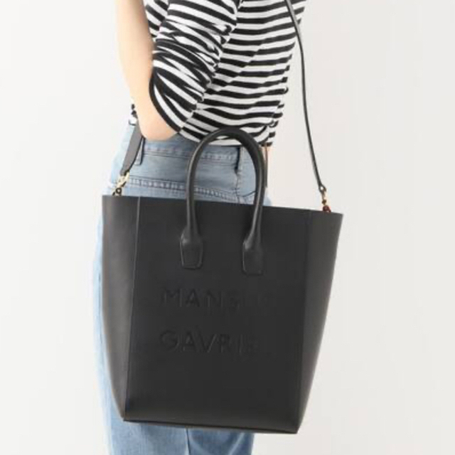 MANSUR GAVRIEL(マンサーガブリエル)のMANSUR GAVRIEL ロゴ NEW NS トートバッグ  ブラック　 レディースのバッグ(トートバッグ)の商品写真