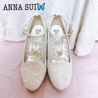 アナスイ(ANNA SUI)のANNA SUI アナスイ パンプス 白サンダル ミュール(ハイヒール/パンプス)