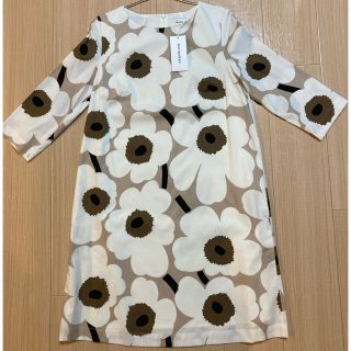 マリメッコ(marimekko)の★まめキツネ様専用★新品未使用　マリメッコ　ウニッコ　ワンピース　ベージュ(ひざ丈ワンピース)