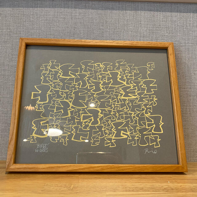 IDEE - 【最終価格】バーズワーズ birds words シルクスクリーン 額