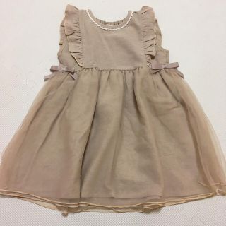 【新品】mamaraku♡ブロードチュールワンピース♡キッズ110センチ(ワンピース)